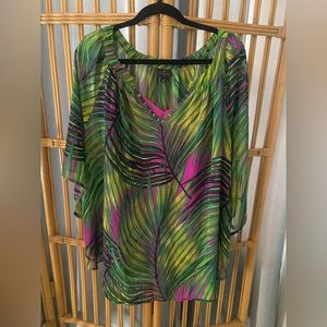 Worthington tropical print blouse 2x
